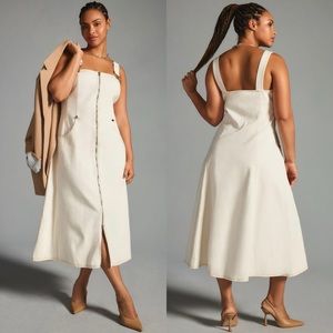 Anthropologie Cream Midi Dress